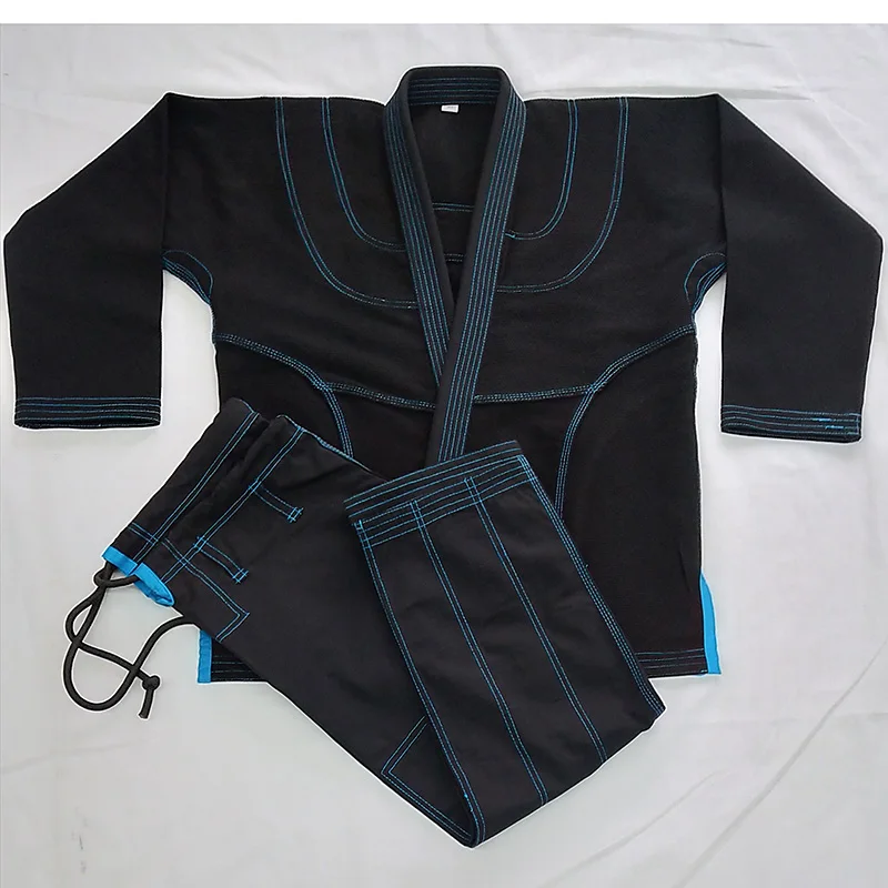 Professional Heavyweight 100% Cotton Judo Uniform for Kids/Adults/Students, White & Blue Training & Competition Gi with Embroide