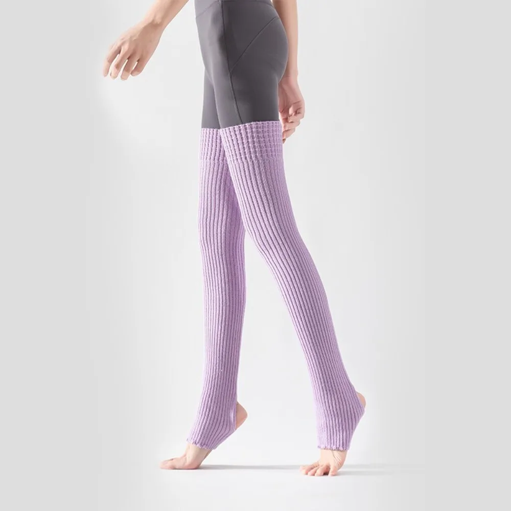 

New Solid Color Ballet Yoga Over-knee Stockings Casual Warm Step on Leg Warmer Elastic Stylish Wool Knitted Warm Socks Winter