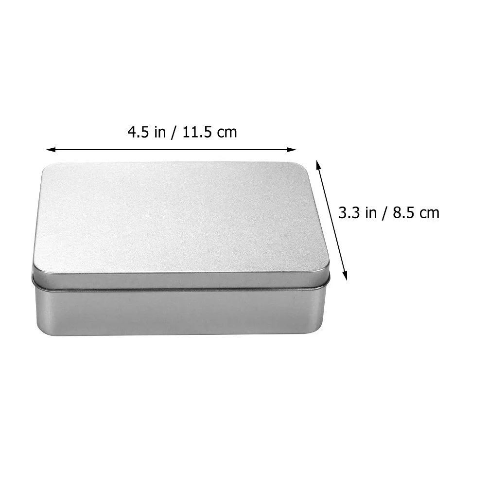 

4pcs Iron Box Rectangular Tinplate Storage Container With Hinged Lid For Candy Jewelry Tea Wedding Favor Small Tin Case