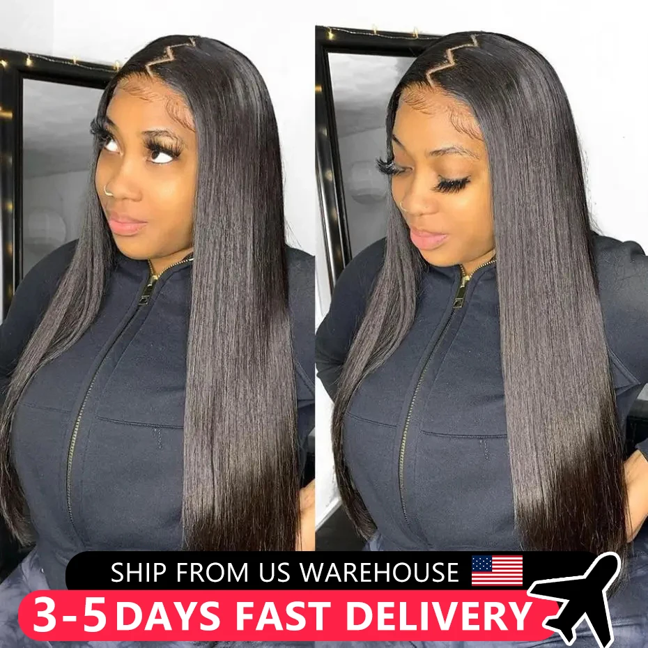 Bone Straight Human Hair Wigs 360 Full Lace Front Indian Hair Wigs Transparent 180% 4x4 Lace Closure For Women 13x4 Lace Frontal