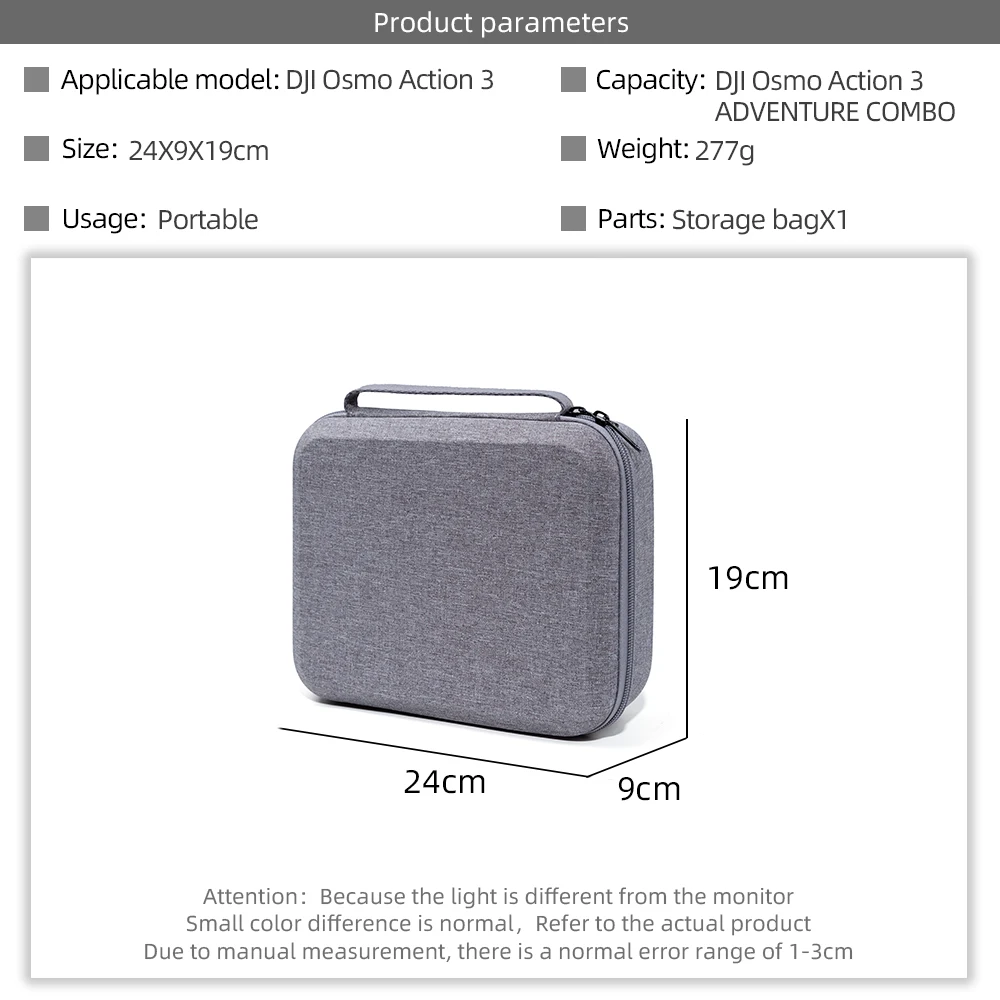 Bolsa de almacenamiento adecuada para DJI Action 3, accesorios para DJI Osmo Action 3, caja portátil, caja de protección para cámara de acción, embrague
