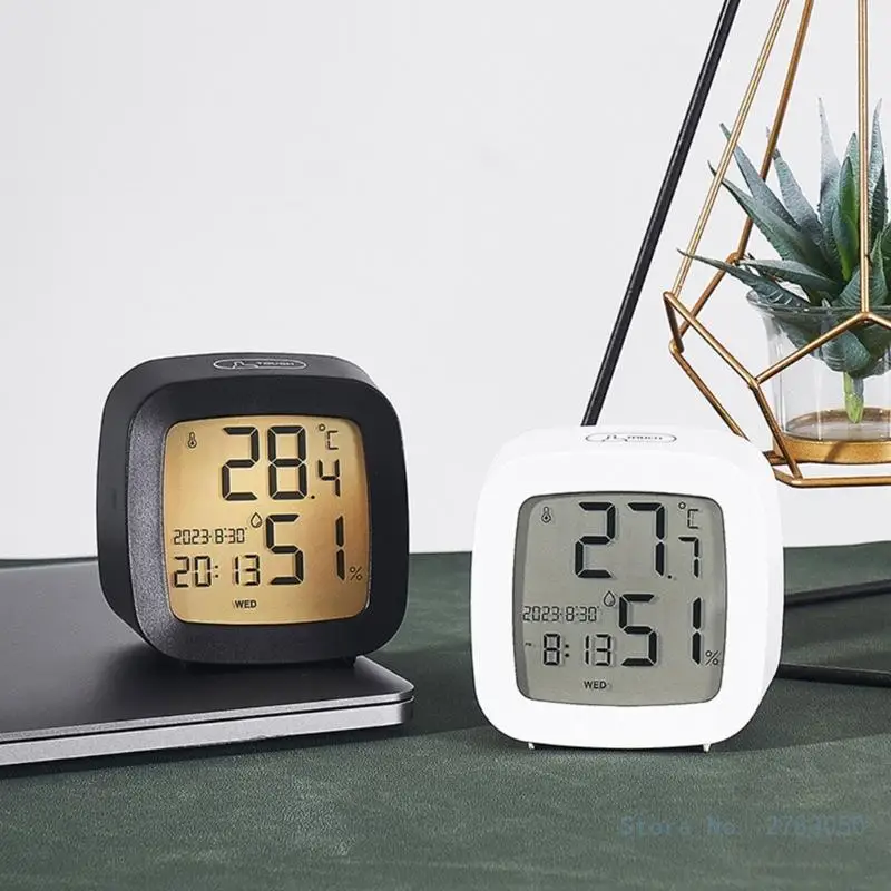 Multifunctional Small Digital Alarm Clock with Temperature and Humidity Display for Students, Office , Travel Enthusiasts