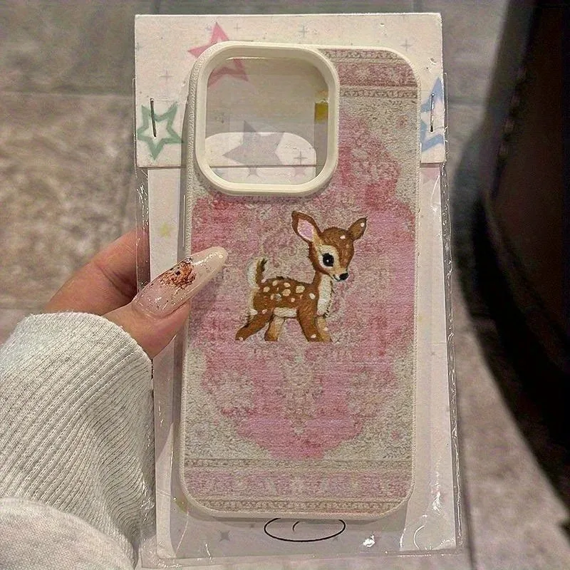 Cute Baby Deer Phone Case For Samsung A05S A06 A07 A15 A16 A17 A34 A35 A53 A54 A55 S23 S24 FE S25 S26 Ultra A26 A36 A56 Cover