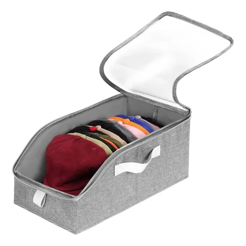 ABLK For To 24 Caps For Baseball Cap Organizer- 2 Pcs Clear Window Hat Storage Holder Box, Container