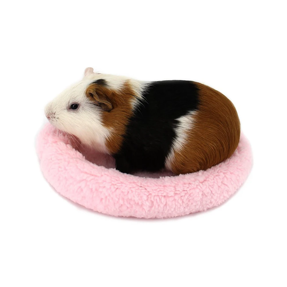 

Hamster Sleep Mat Round Pink Size L Warm Bed Pad for Hamster Hedgehog Squirrel Mice Rats Small Pets Portable Cushion