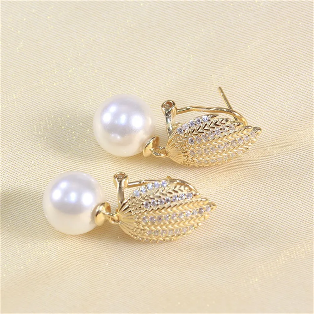 S925 Sterling Silver Pearl Earring Settings DIY Jewelry Making Supplies Blank Earring Posts for Handcrafted Accessories No Pearl
