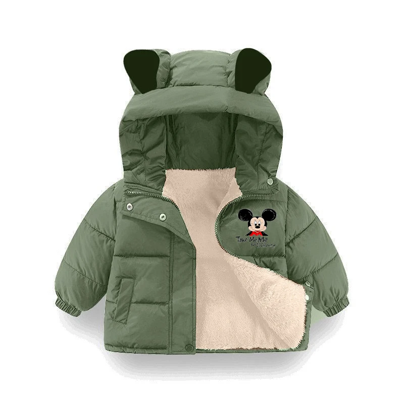 

Children's Hooded Cotton Jacket, Cute Cartoon Coat for Boys and Girls, Warm Outerwear, Baby, New Fashion, Winter, 1-6 Years