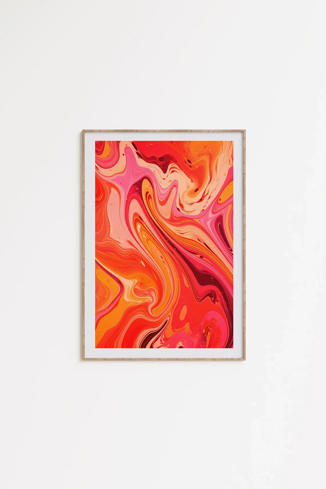 Orange psychedelische Kunst, rosa trippy Poster, 70er-Jahre-Kunst zum Download, orangefarbene Wandkunst, chromatischer Druck, farbenfrohe abstrakte Kunst, druckbar