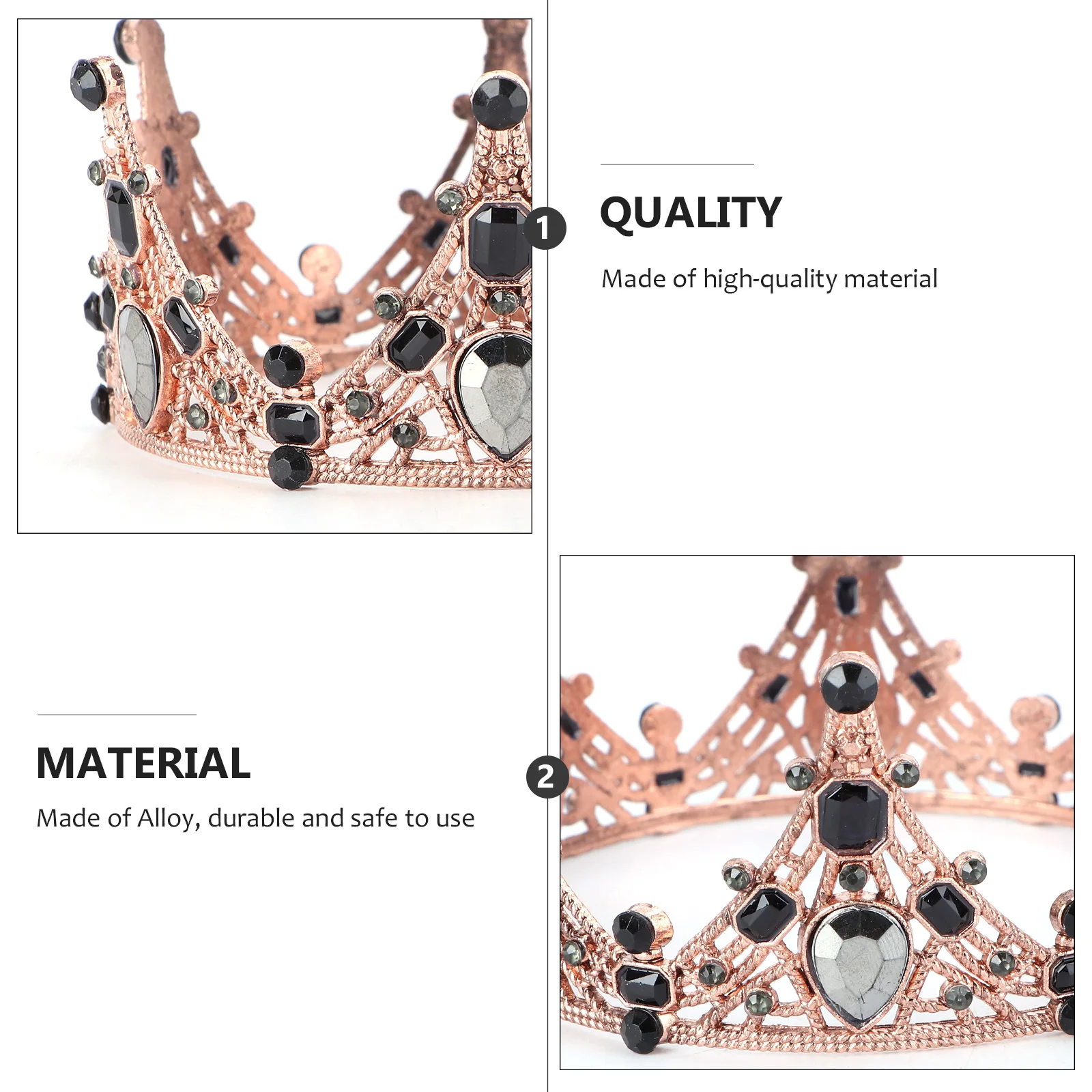 

Черный золотой торт Корона Декор Алмазный орнамент Свадебная вечеринка Baby Shower Королевский король Тематическая прическа Аксессуары для девочек