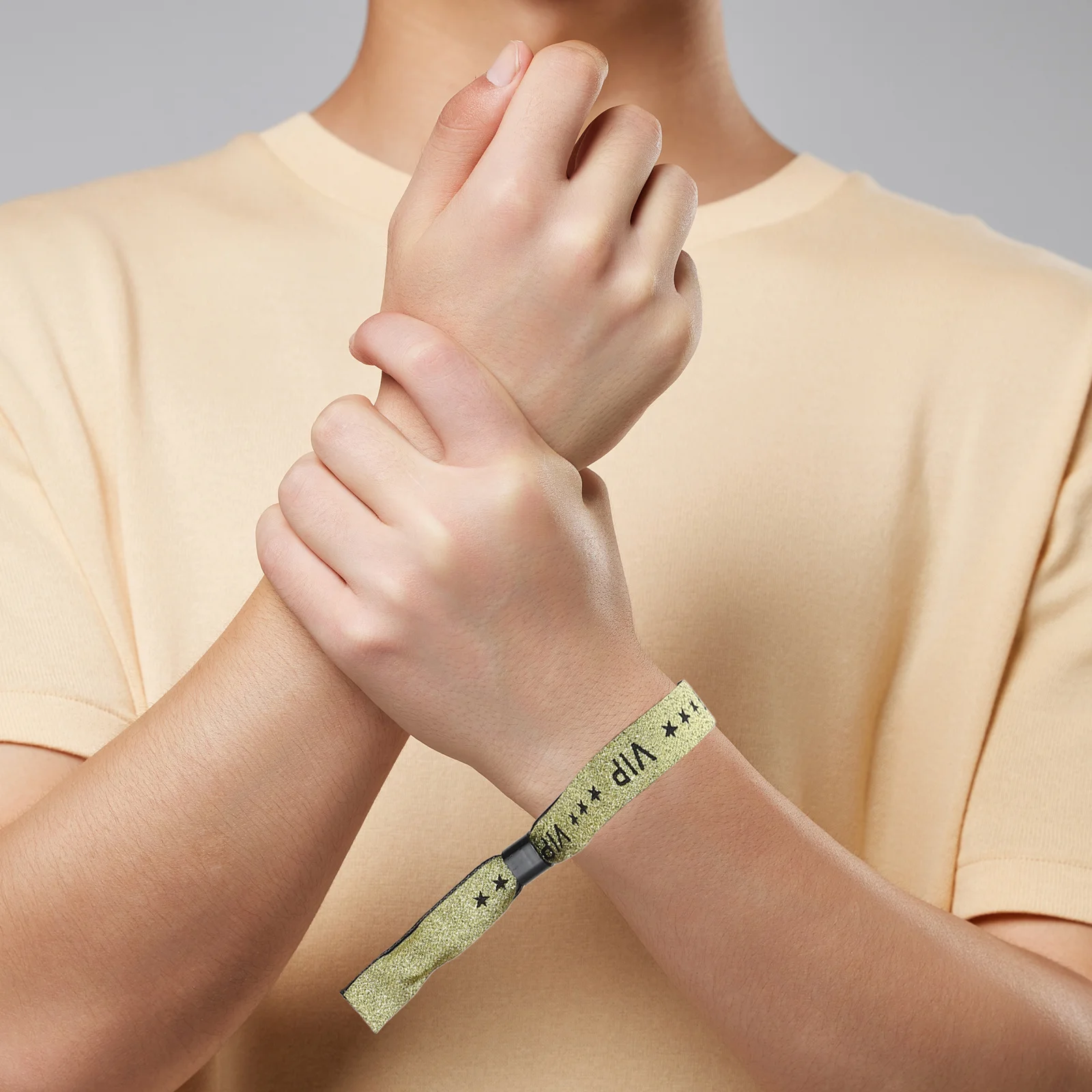 

20pcs Gold Vip Wristbands Party Bracelets Waterproof For Events Concerts Festivals Amusement Parks Fabric Entry Admission Bands