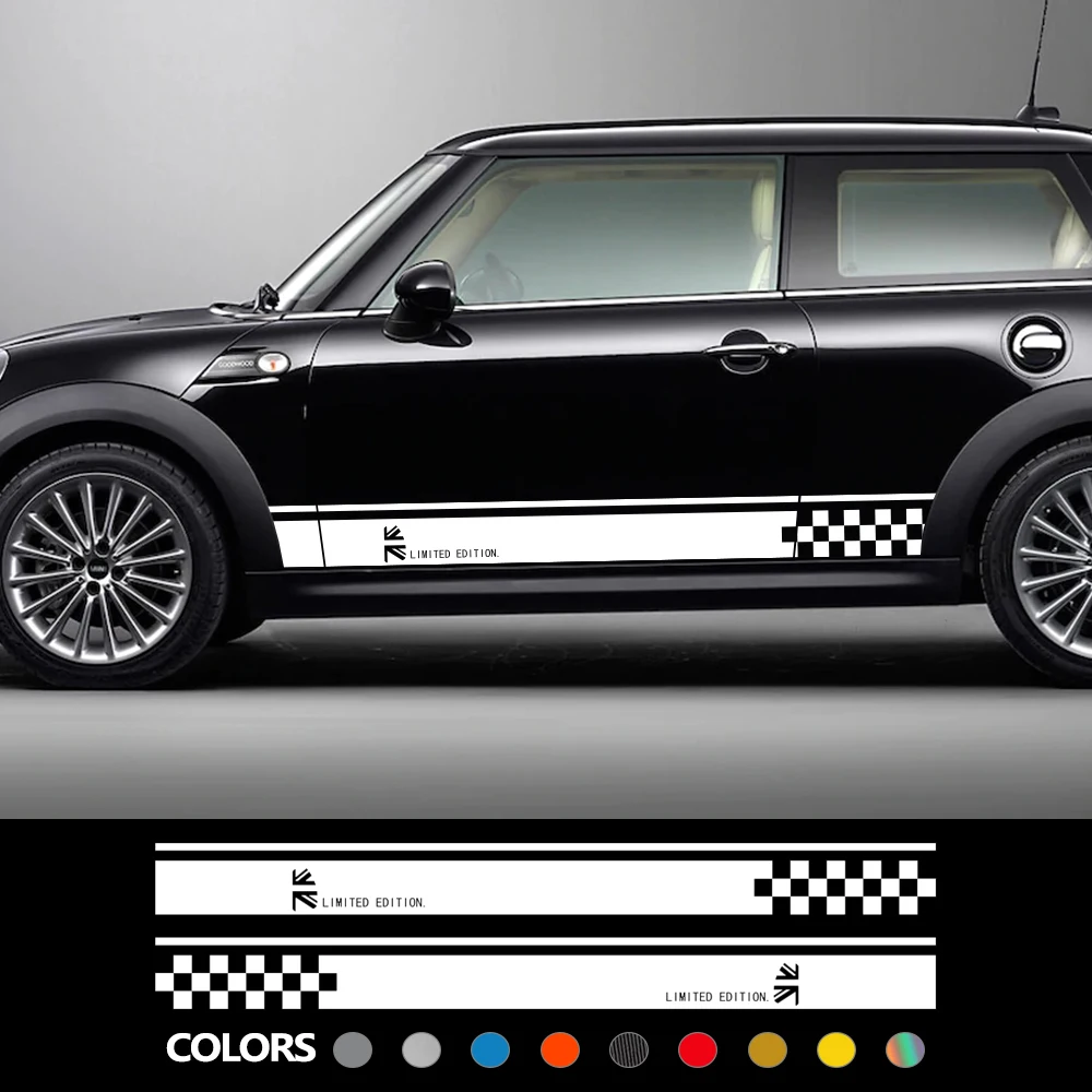 Car Door Side Stickers Auto Racing Sport Decal For Mini Cooper R56 R57 R58 R50 R52 R53 R59 R61 Countryman R60 F60 F55 F56 F54