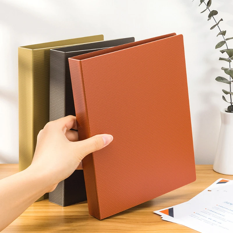 A5 2 Hole Ring Binder Loose-leaf File Folder Document Storage Clip Folder Vintage Color Display Book