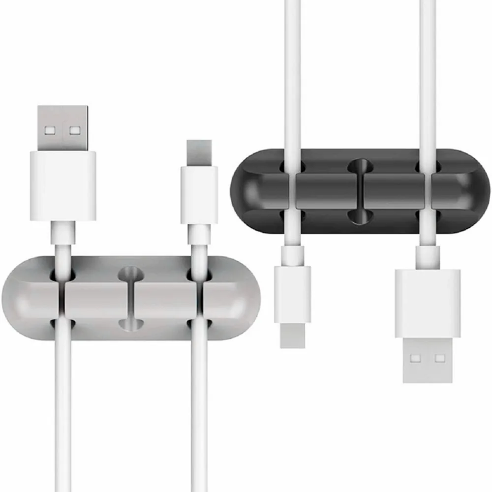 New Black Cable Organizer Flexible Silicone Wire Holder Desktop Tidy Management Clips For Mouse Keyboard Earphone Protector