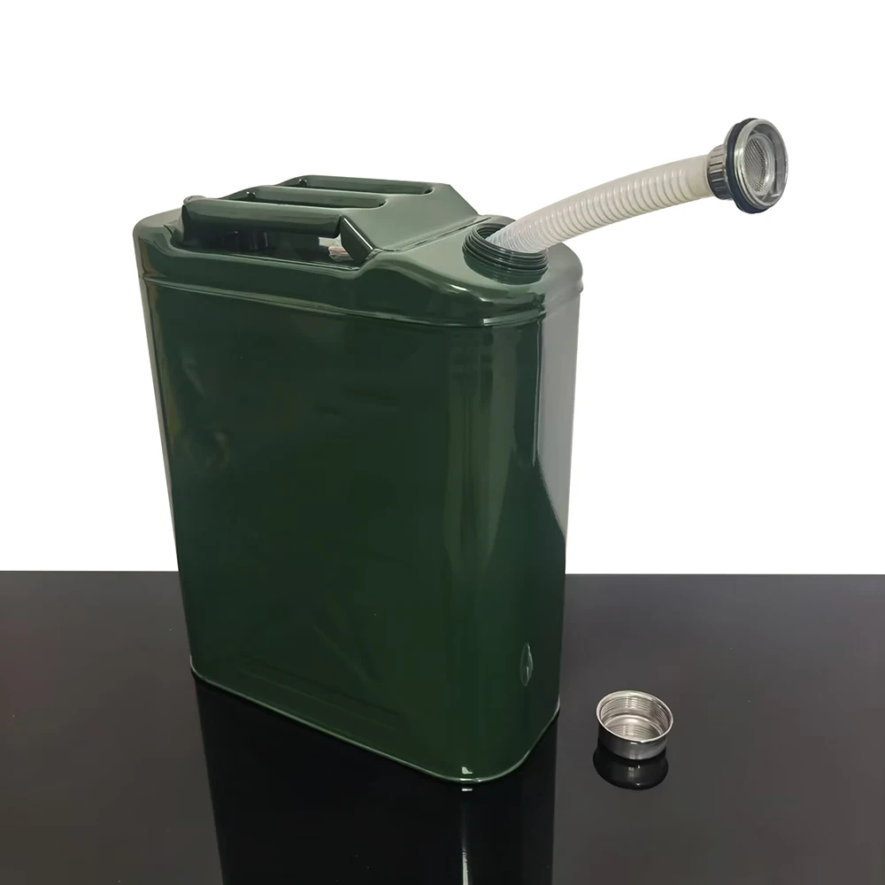 Tambor de óleo de ferro verde militar de 20L, tambor de embalagem de diesel, acessórios para RV, tanque de óleo reserva para carro.