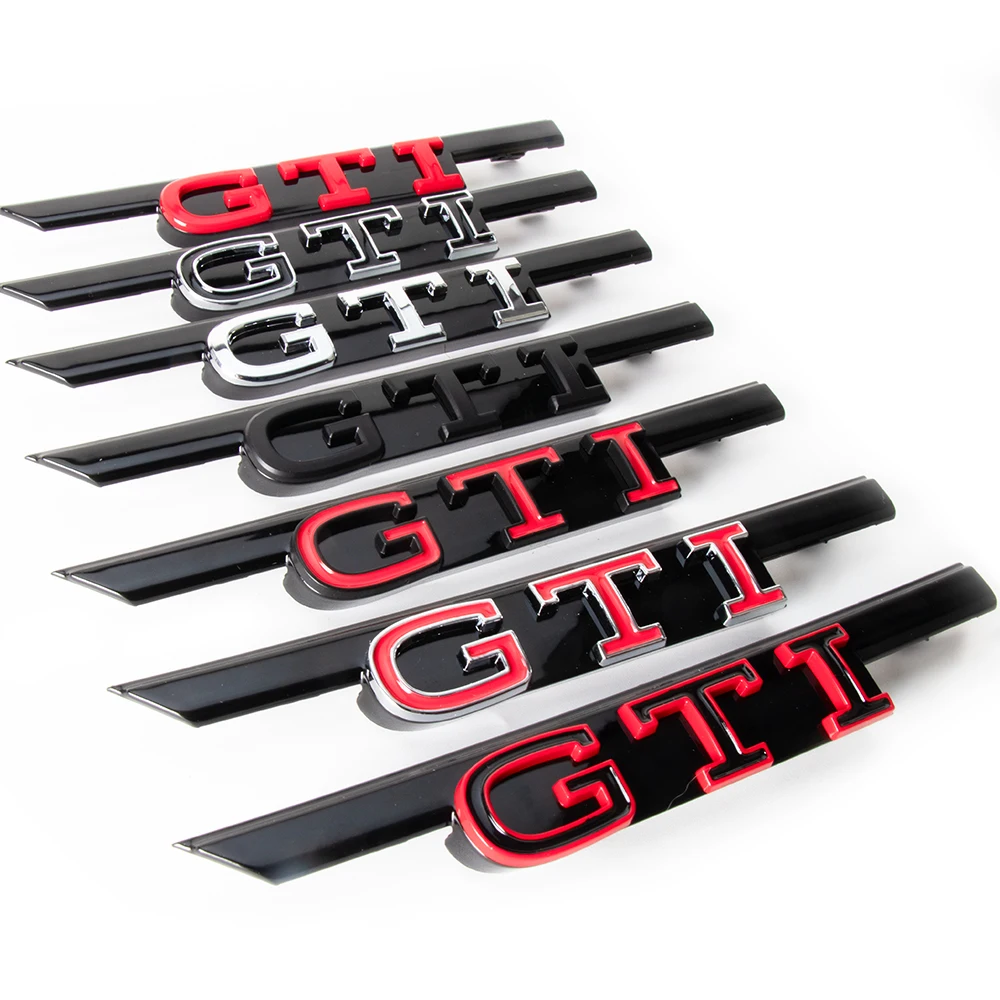 1pc Black/Red 3D ABS GTI letter front grille Emblem replacement Style Suit For VW Golf 8 GTI Rline GTD Car Accessories Styling