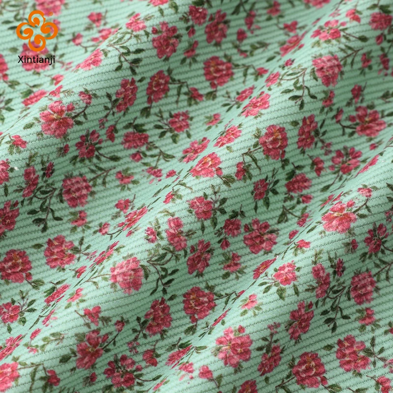 0.5/1/2/3 متر طباعة الأزهار الصغيرة 16 ويل سروال قصير النسيج سحق الضلع لفستان بلوزة تنورة إكسسوارات الشعر Craft بها بنفسك الخياطة الحرفية