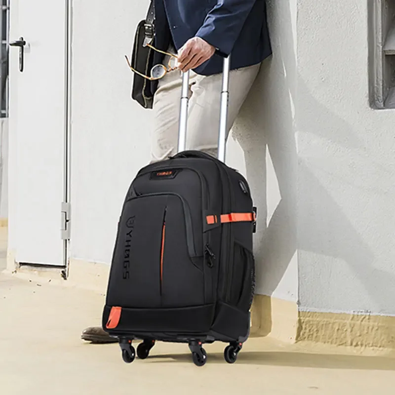 Ransel 22 Inci Tas Jinjing Ransel Perjalanan Tahan Air Ransel Roda Bergulir Roda Dapat Dilepas untuk Laptop Perjalanan Bisnis