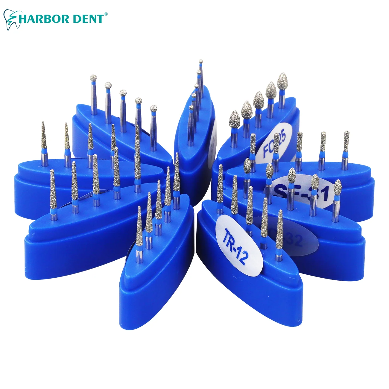 5pcs/Box Dental Diamond Burs Drill Dia-burs For High Speed Handpiece Polishing Tools