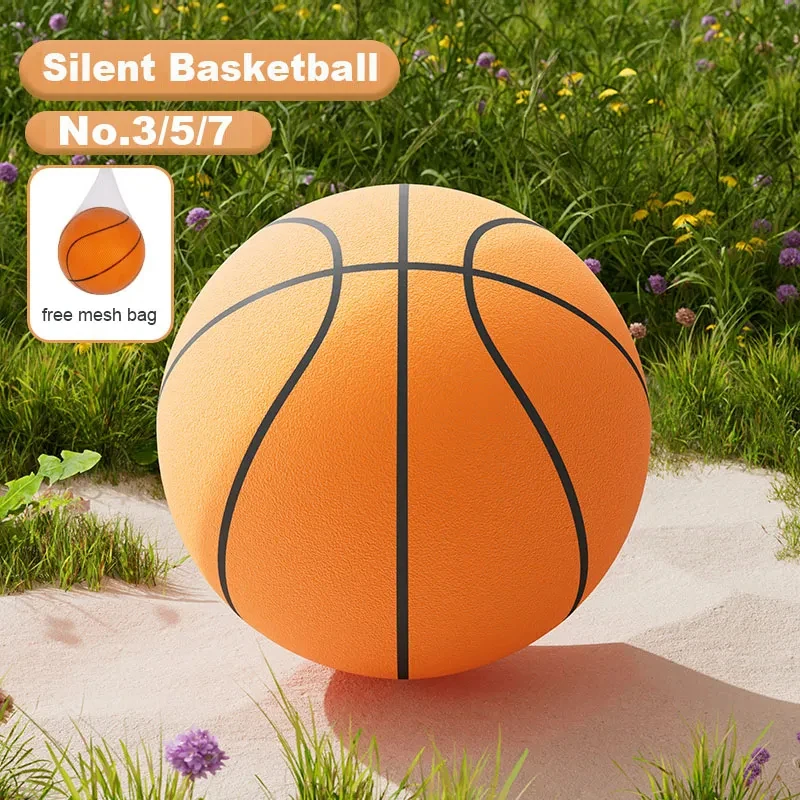 

Silent Basketball Indoor Mute Pat Ball Silent Basketball 24cm No.3/5/7 Soft Foam Basketball For Kids Adult