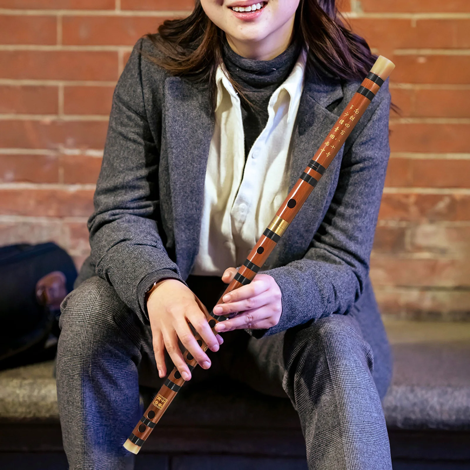 

Bamboo Flute Traditional Professional Flute Instrument Polished Smooth Fine Holes for Music Classes Music Accompaniment