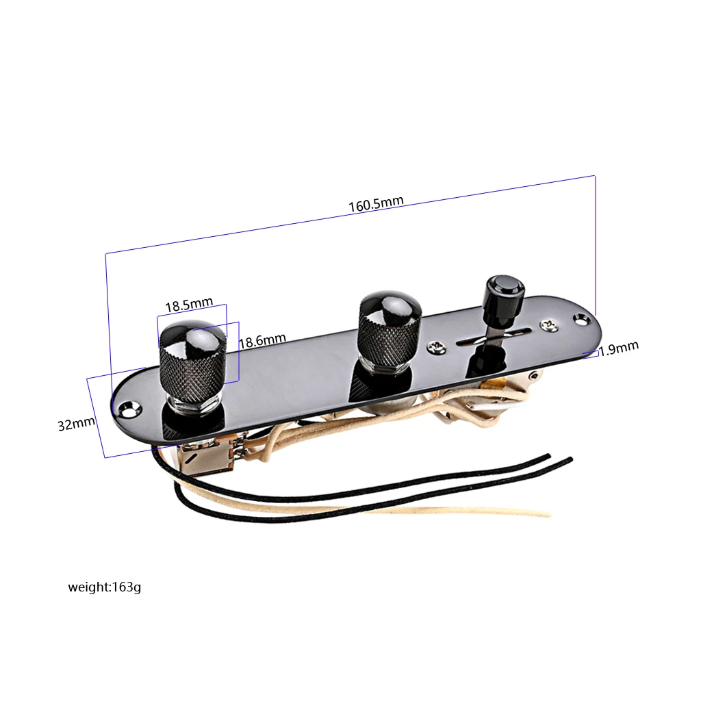 3 Way Wired Control Plate Wired Loaded Prewired Control Plate Harness Switch Knobs for TL Tele Telecaster Guitar Parts