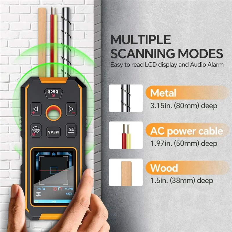 M13kstud Finder Wall Scanner Laser Distance Meter, Multifunction Stud Locator With Upgraded Smart Sensor, Display And Voice