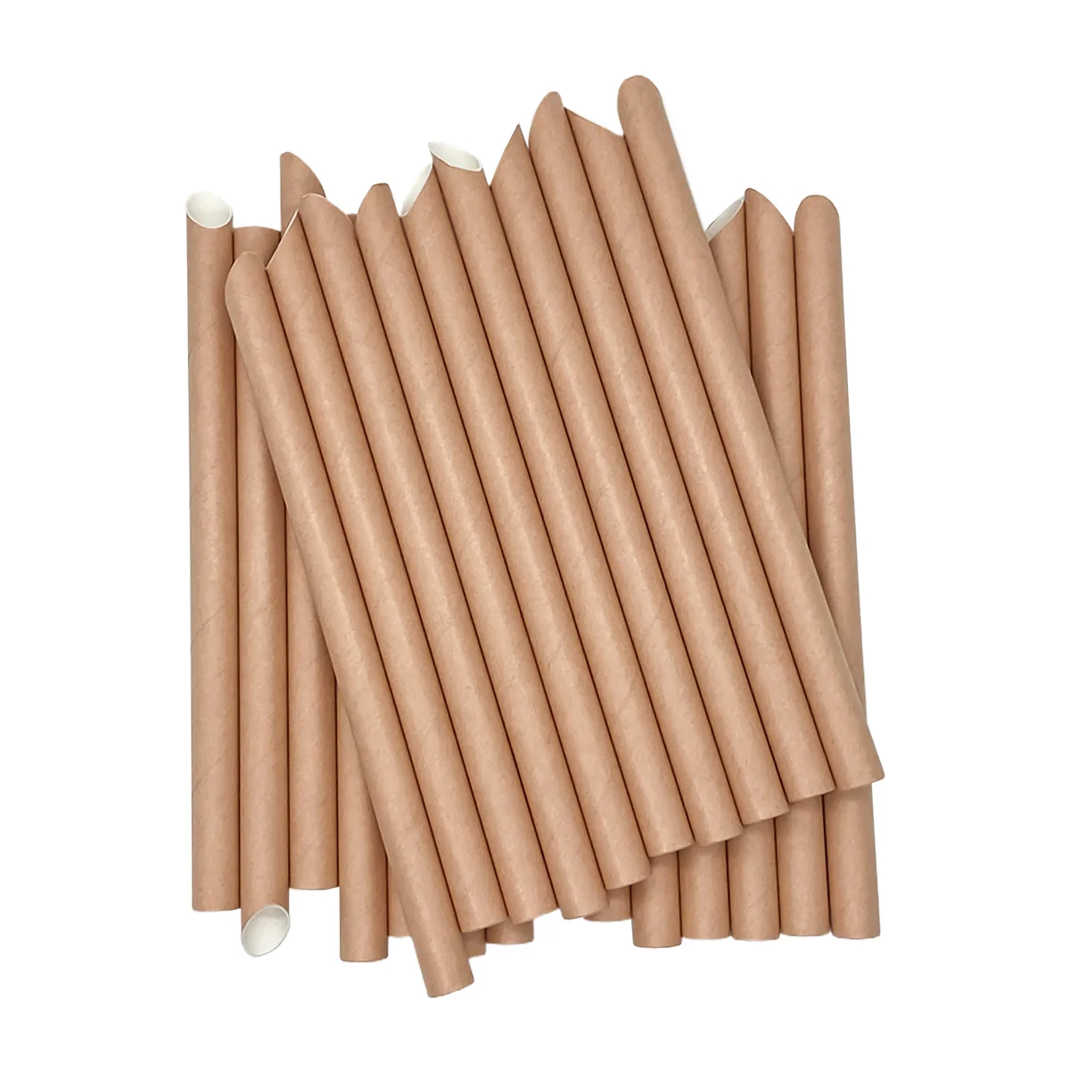 100pcs brown boba paper straws biodegradable non-soggy pointed tip straws for drinks bubble tea drinkware birthday party supply