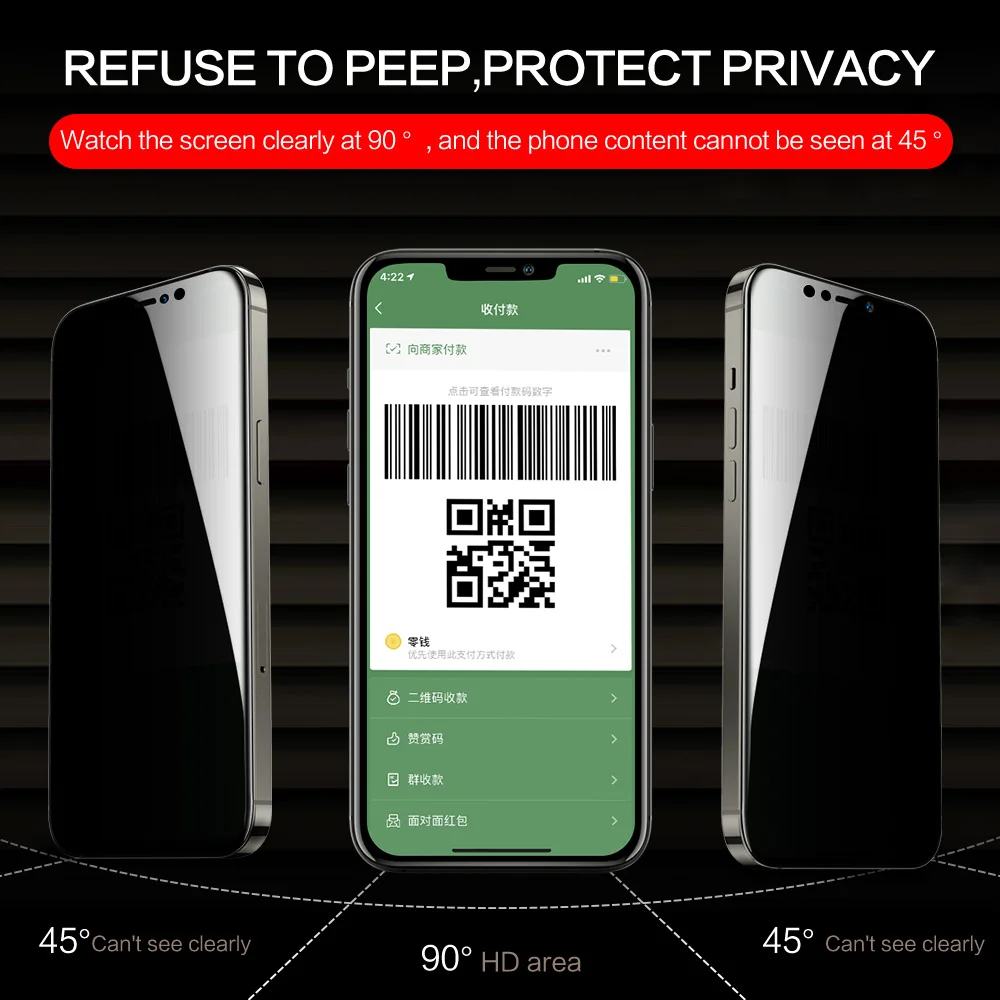 SmartDevil Anti Spy Screen Protectors For iPhone 13 12 Pro Max Privacy Tempered Glass For iPhone 13 12 mini Full Cover