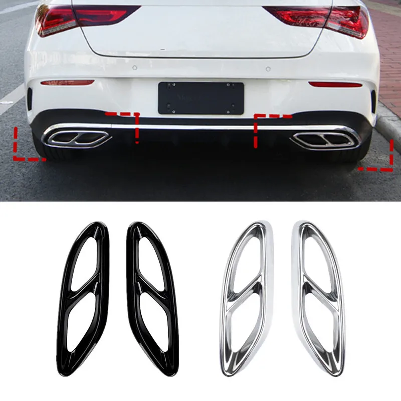 

Для Mercedes Benz A C E GLC Class W205 W213 W177 Автомобильный вкладыш выхлопной системы, крышка выхлопной системы из нержавеющей стали, крышка выхлопной трубы