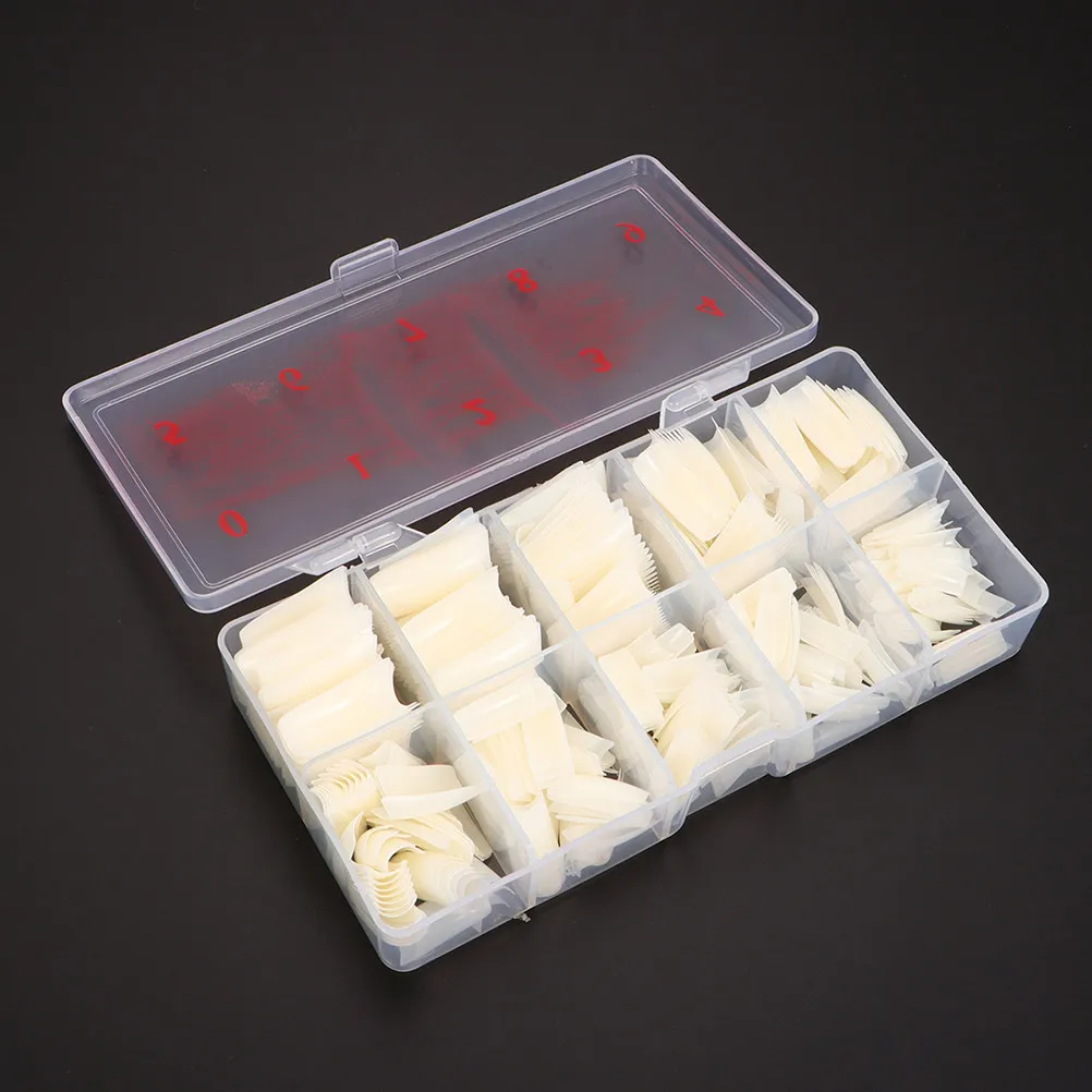 

500 шт. накладных ногтей, толстые, прочные, французский стиль, идеально подходят для вечеринок, маникюрные инструменты, пилочка для ногтей в комплекте