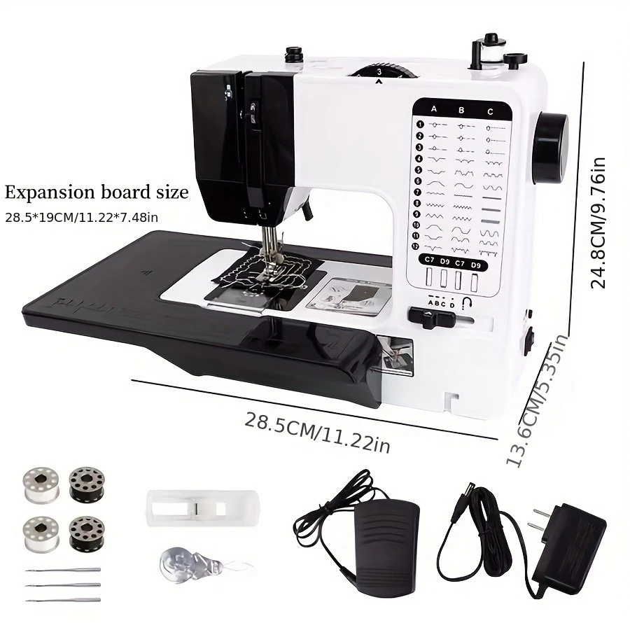 

Portable Sewing Machine for Beginners Portable Electric Mini Replaceable Presser Foot 38 Needle Home Sewing Machine Kit