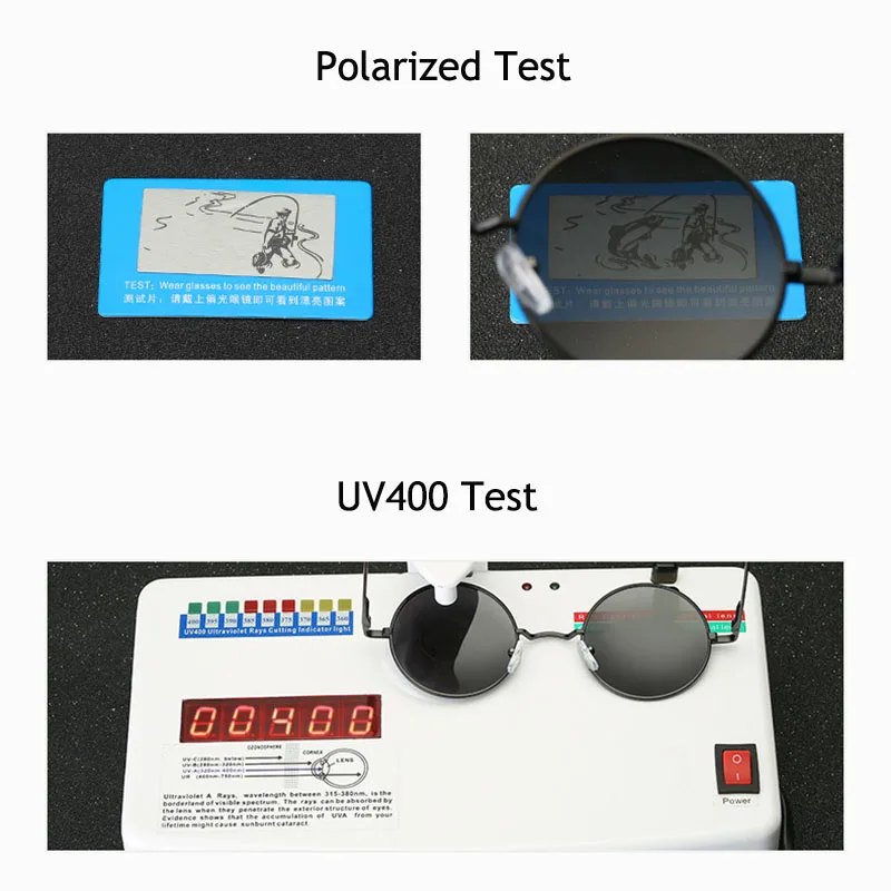 Retro Vintage Round Sunglasses Men Brand Designer Sun Glasses Women Alloy Metal Frame Black Lens Eyewear Driving UV400 view 6
