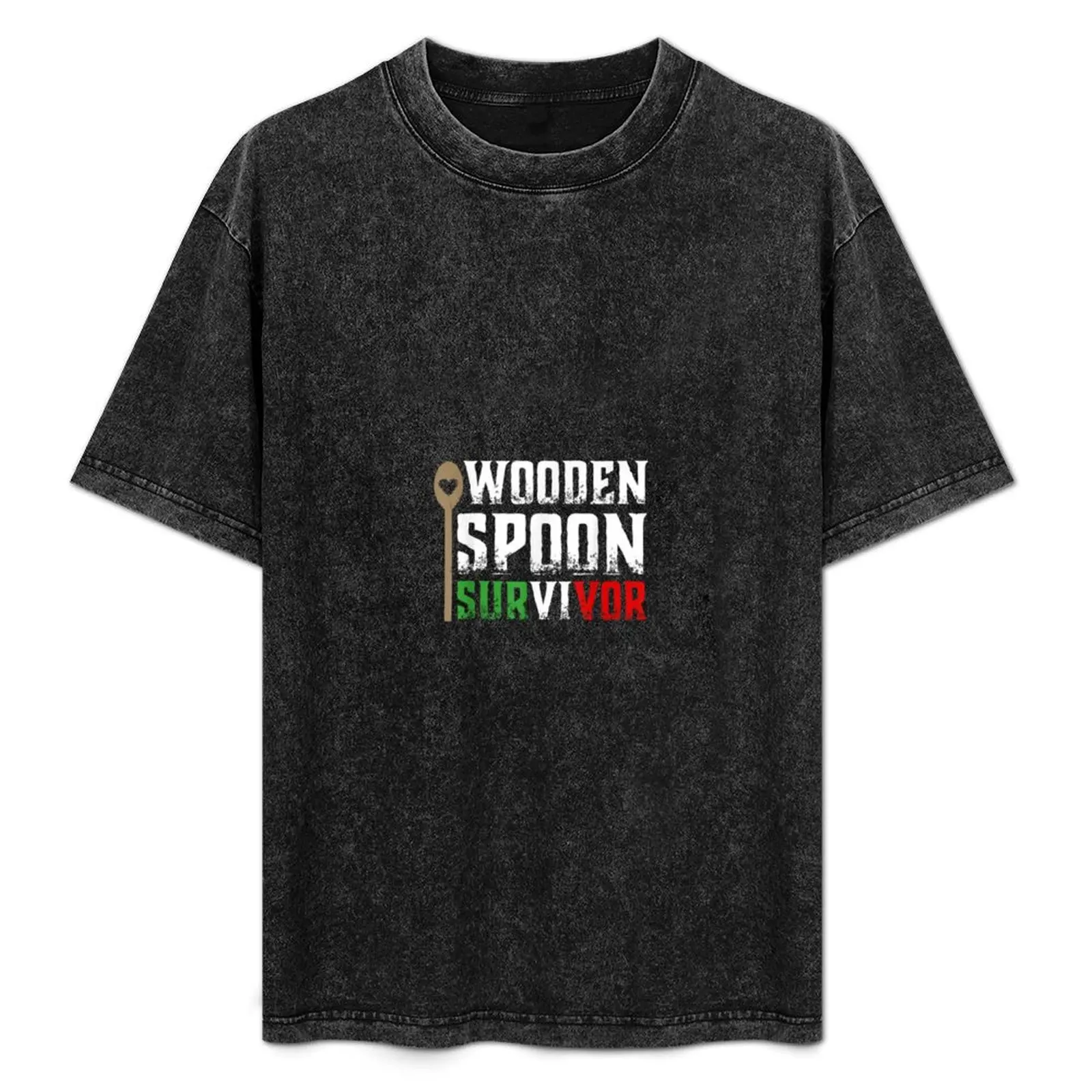 

Funny Italian Wooden Spoon Survivor T-Shirt Large Size Short Sleeve T-Shirt