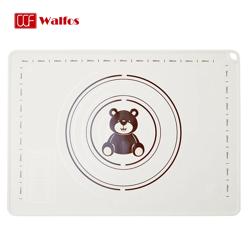 

WALFOS 50X70CM White And Bear Motifs Kneading Dough Mat Silicone Baking Mat Pizza Cake Dough Maker Kitchen Cooking Grill Gadgets