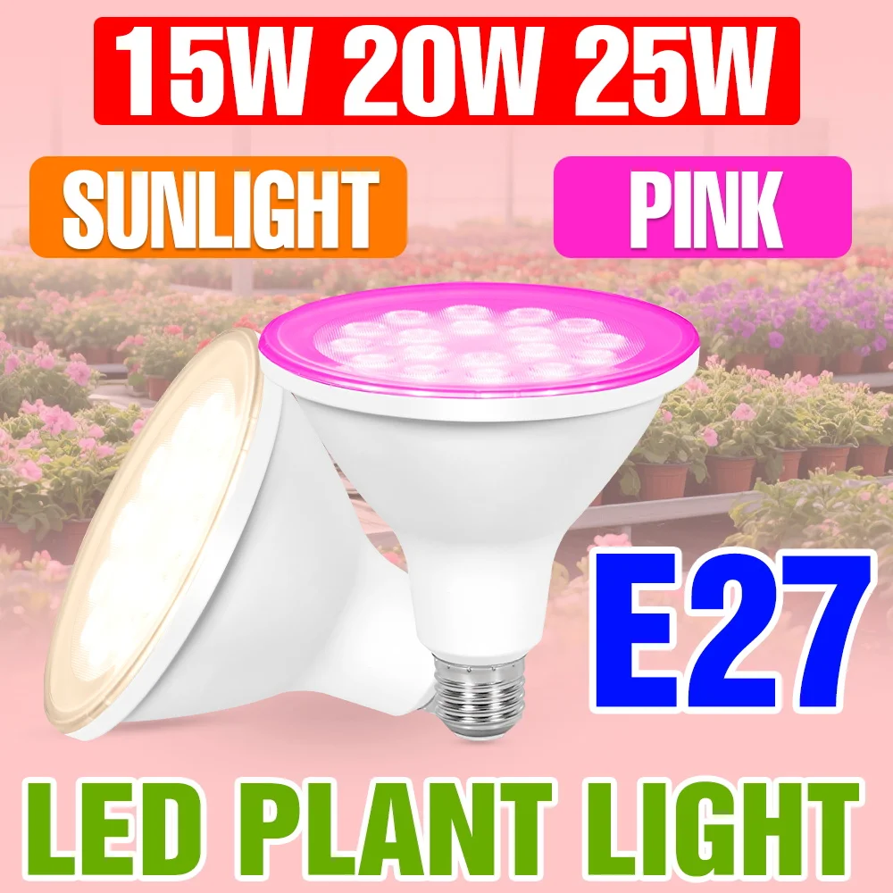 

25W LED Indoor Grow Bulb 220V Full Spectrum Plant Fill Lamp E27 Hydroponic Seeding Planting Box Greenhouse Tent Vegs Cultivation