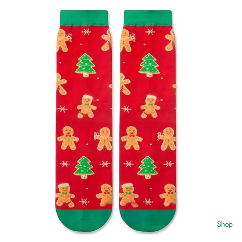 Livraison directe nouveauté lettres chaussettes noël drôle vacances Santa bonhomme neige à motifs Festival équipage pour