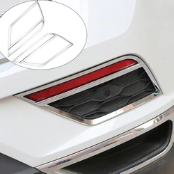 2Pcs Chrome Car Rear Fog Light Lamp Frame Trim Sticker for Volkswagen VW T-ROC TROC 2017 2018 2019 2020 2021 2022 Accessories