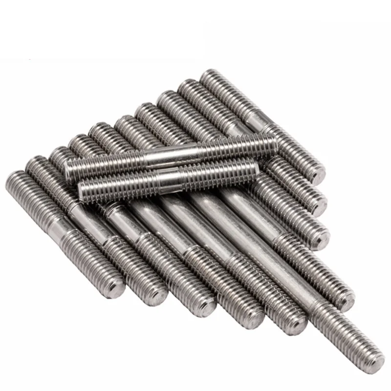 304 Stainless Steel Double End Threaded Stud Bolts M3-M5 20-250mm Rustproof Full Tooth Screw Rod Industrial Connection Fasteners