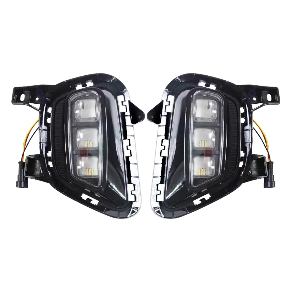 

Car Flashing 1Set Auto lighting For Kia Sonet 2020 2021 Car Daytime Running Fog Lamp LED DRL With yellow turn signal