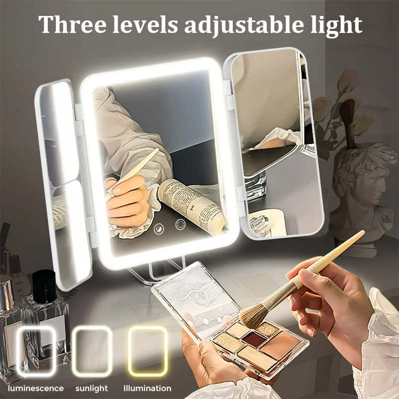 Sejoy Makeup Vanity Mirror with 3 Magnification and Color Modes Light, Magnifying Mirror with Touch Sensor and Rechargeable USB