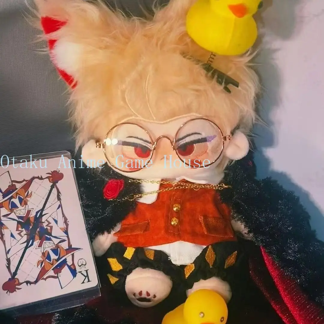 20cm Hazbin Hotel Lucifer Plush Doll Anime Stuffed Toy with Skeleton Cosplay Dress Up Toy Mascot Gift Birthday Xmas view 2