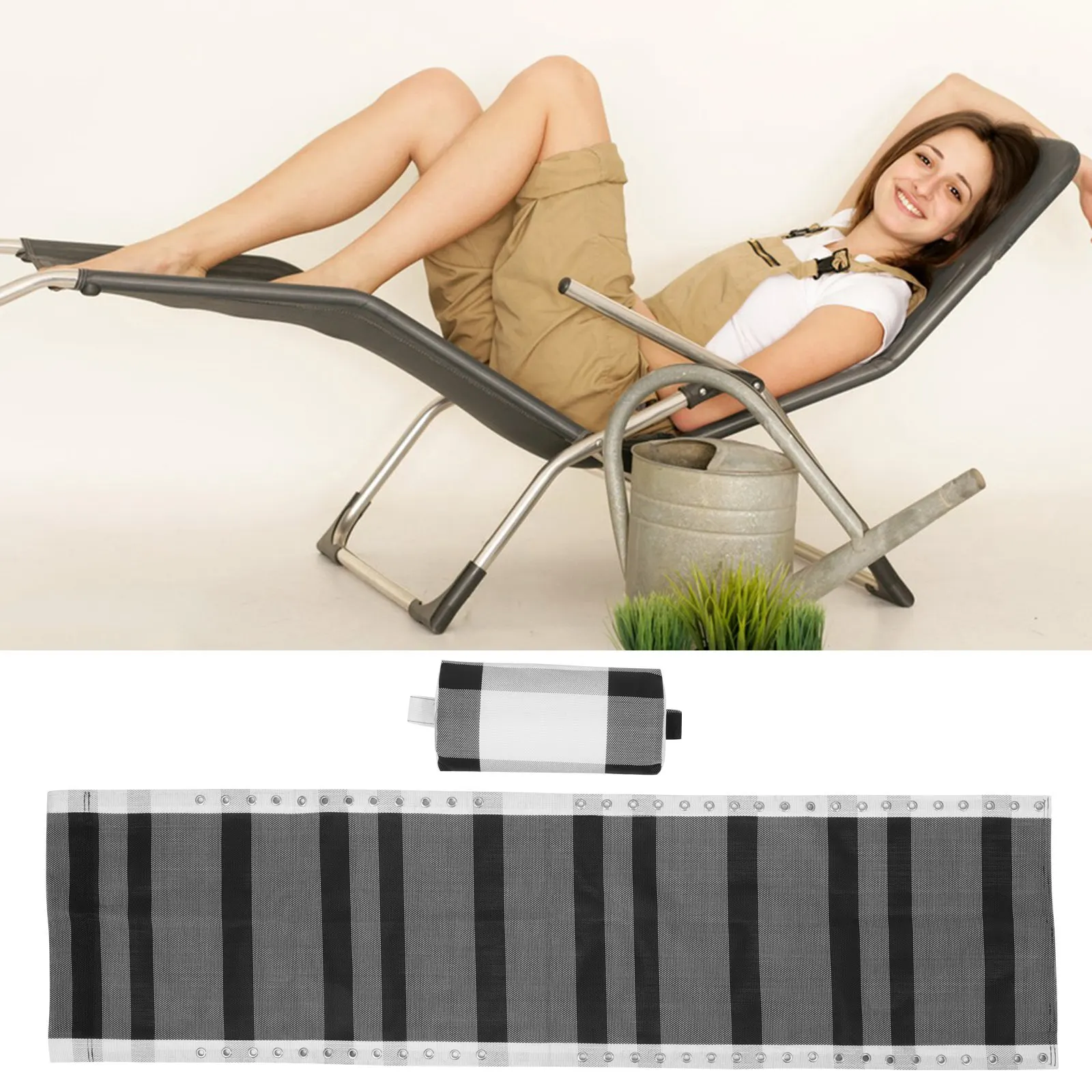 1Set Folding Lounger Replacement Fabric Breathable Lounge Chair Repair Cloth Patio Chaise Outdoor Chair Covers