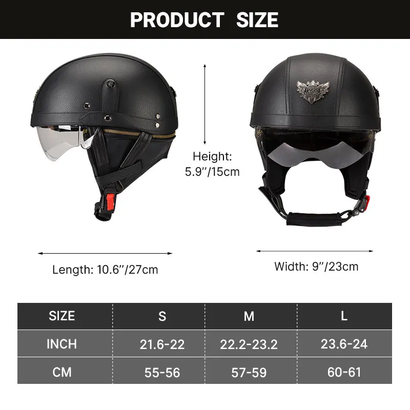 Retro Motorcycle Helmets Fashion Capacete De Moto Helmet Riding Racing Motorbike Scooter Half Helmet Men Women DOT Certification