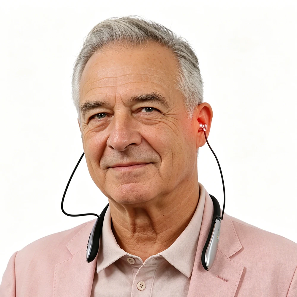 Tinnitus Ear Laser Therapy Device Portable Neck-hanging 650nm Red Light Physiotherapy Otitis Media Rhinitis Relief Helath Care