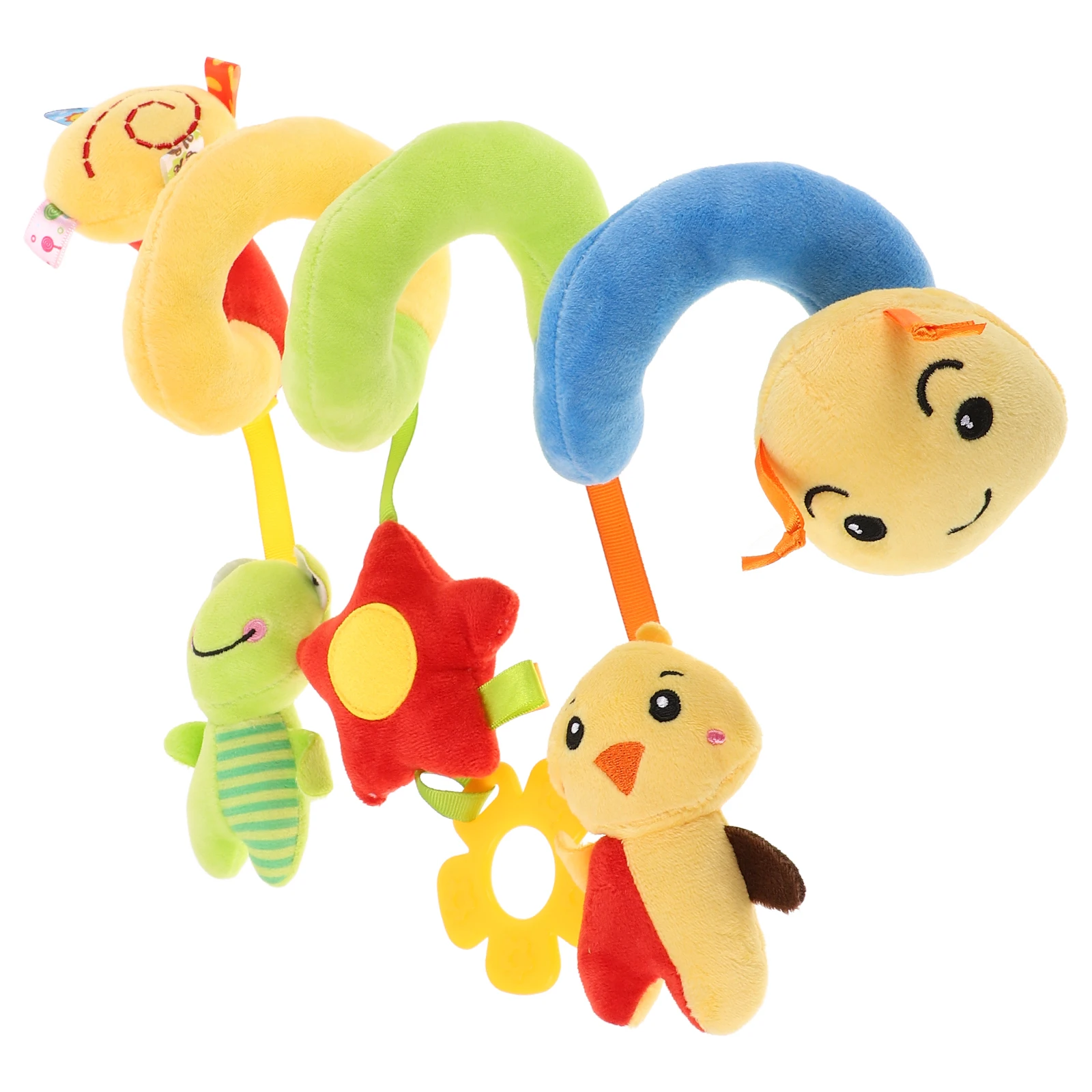 Entzückendes Caterpillar-Kinderwagenbett mit weichem Spiraldesign für die akustische und taktile Entwicklung von Babys