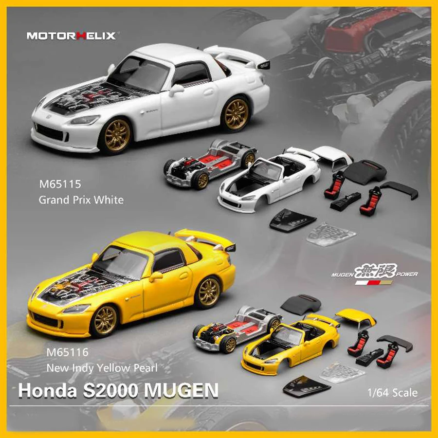 

MOTORHELIX Die-casting model 1/64 scale new Honda S2000 Type S metal car models Collection