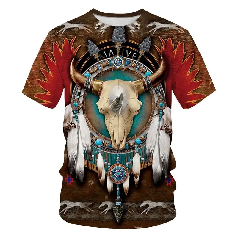 2024 T Shirt For Men Clothing Unisex Indian Style 3D Print T-shirts Summer Male Tops Short Sleeve Fashion Casual Oversized Tees