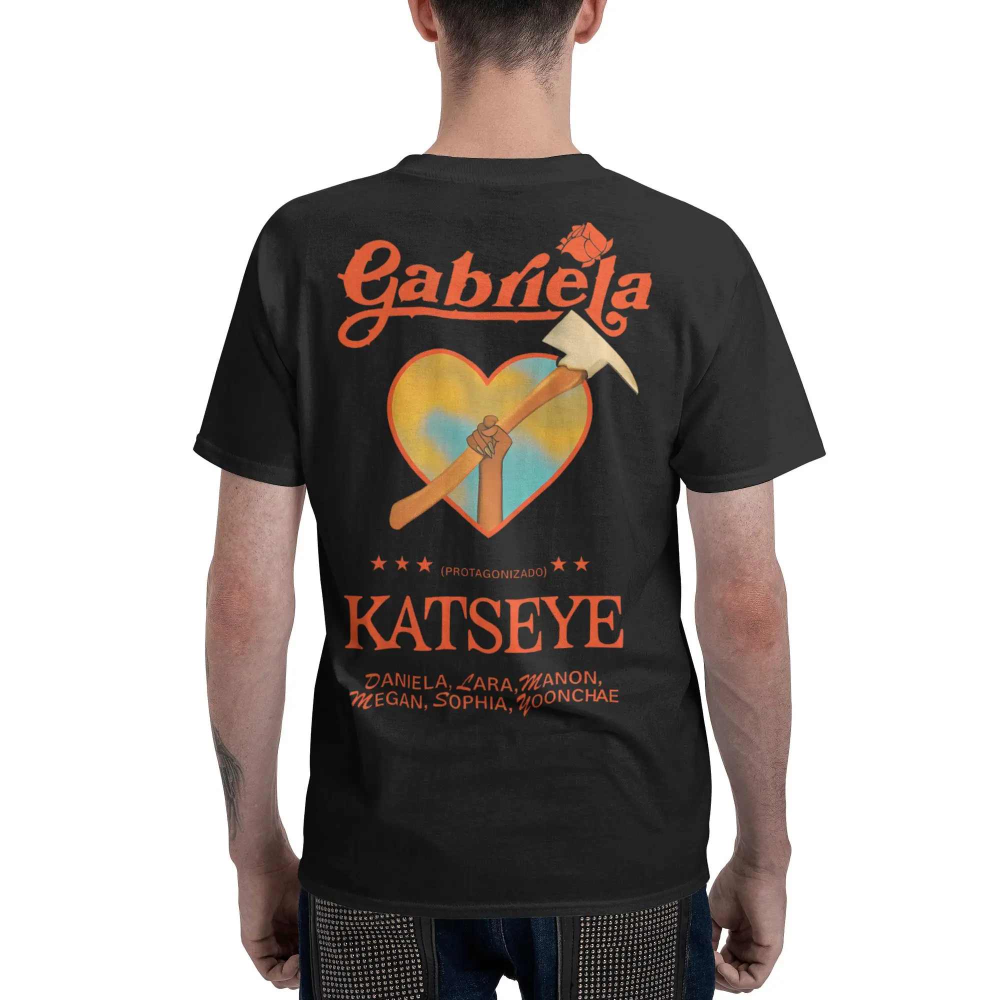 Katseye غابريلا جولة القطن تي شيرت للرجال الصيف Y2K مضحك تي شيرت س الرقبة الهيب هوب تي شيرت المتضخم بلايز رخيصة