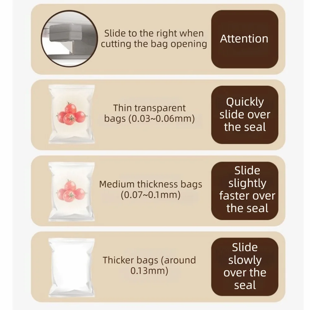 Plastic 2 in 1 Heat Sealer Handheld USB Charging Spices Bag Sealing Machine Magnetic with Cutter Food Heat Sealer For Snack Bag