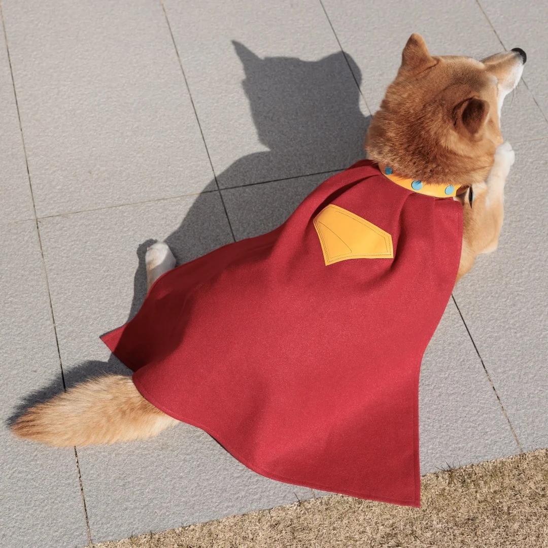 عباءة الهالوين كريبتو للكلاب التأثيرية زي كريبتو أحمر مع علامة كلب Superdog ملابس الحيوانات الأليفة مصنوعة حسب الطلب